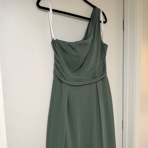 Azazie Dallas One-Shoulder Dress in Eucalyptus - Size A12